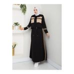 moda4b 2’li Tesettür Spor Elbise Takım – Çizgi Detaylı İki İplik Pamuk Kumaş n-05454 _ siyah