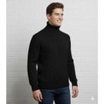 ModaBase Erkek-Bogazlı-Saç Örgülü-Balıkçı Yaka-Kazak - Siyah - 2XL