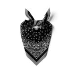 Modabutik Kadın Siyah Beyaz Şal Desenli 50x50 Bandana