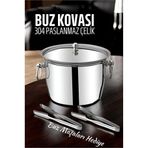 Modacar Buz Kovası 304 Paslanmaz Çelik Ve Buz Maşası Seti Buz Termosu
