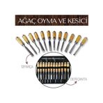 Modacar Elena 12 Parça Çantalı Ağaç Oyma Ve Kesici Set