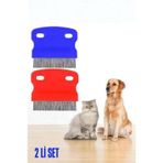 Modacar Kedi Köpek Bit Pire Tarağı Metal Uçlu Bit Tarağı 2 Adet Set