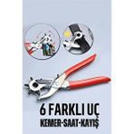 Modacar Kemer Delici Pense 6 Uçlu Saat Kayış Kemer Delme Pensesi Beyaz