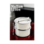 Modacar Sefer Tası Yemek Kabı Paslanmaz Çelik 2 Katlı 14 Cm 1.3 Litre