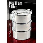 Modacar Sefer Tası Yemek Kabı Paslanmaz Çelik 3 Katlı 14 Cm 3 Litre Beyaz