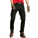 modacix Siyah Kargo Pantolon - Likralı Pamuklu Gabardin Kumaş Erkek Pantolon - Outdoor Pantolon (1, Siyah, 33)