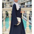 Modaco 3 Parça Abaya Takım Krep Jile & Kaftan & Kuşak - Renkli - Standart