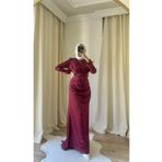 modadeywearst Kolları Püsküllü Saten Tesettür Abiye