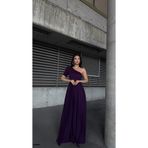 Modafeminen Tek Omuz Pileli Uzun Abiye Elbise 582902 MOR