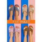 ModaFrato 3'lü Paket SOFTIE Kapalı Kadın Terlik Ev Terliği