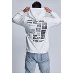 Modagen Beyaz Do It Well Baskılı Kapüşonlu Oversize Erkek Sweatshirt