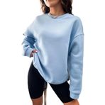 Modagen Brooklyn 1898 Baskılı Bebe Mavisi Bisiklet Yaka Oversize Unisex Sweatshirt