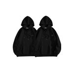 MODAGEN Sevgili Çift Kombini Kalp Tasarım 2 Li Ürün Siyah Kapüşonlu Oversize Sweatshirt Hoodie