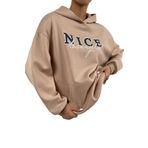 MODAGEN-Unisex Bej Nice Los Angeles Baskılı Kapüşonlu Oversize Sweatshirt (bej / M)