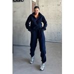 MODAGEN Unisex Lacivert Dik Yaka Yarım Fermuar Alt-Üst Polar Eşofman Takım