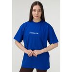 MODAGEN Unisex Sax Mavi Brooklyn Baskılı T-shirt
