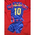 Modajur Halı Sahaya Uygun Tişört Forma Bordo Mavi Ronaldinho Barca - Bordo - Mavi - 10 - 11 Yaş
