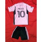 Modajur Pembe Messi 10 Tişört Şort Çocuk Takım - Kaliteli Pembe Messi Çocuk Alt Üst Forma - 4 - 5 Yaş
