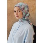 Modakaşmir WATERCOLOR BAMBU ŞAL - KREM / AÇIK MAVİ