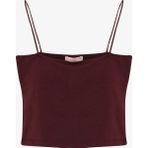 Modal Askılı Crop Basic Atlet Bordo