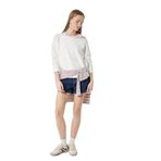 Modal Karışımlı Uzun Kollu Kayık Yaka Oversize Baskılı Sweatshirt