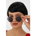 ModaLand Loria Oval Gold Çerçeve Siyah Unisex Güneş Gözlüğü
