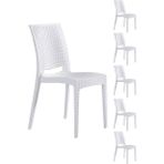 ModaLife 6 Adet Rattan Beyaz Sandalye - Bahçe&balkon&teras Sandalye - Renkli