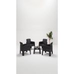 ModaLife Apex 1+1+1+1+S Bahçe&balkon&teras Mobilyası – Antrasit - Kare