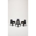 ModaLife Apex 1+1+1+S Minderli Bahçe&balkon&teras Mobilyası – Antrasit - Kare