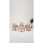 ModaLife Apex 1+1+1+S Minderli Bahçe&balkon&teras Mobilyası – Cappucino - Kare