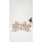 ModaLife Apex 80 x 80 Minderli Bahçe&balkon&teras Mobilyası – Cappucino - Kare - 1