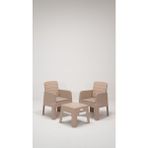 ModaLife Apex Minderli Bahçe&balkon&teras Mobilyası - Cappucino - Kare - 1