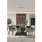 Modalife Bella 6 Sandalye 1 Sabit Masa Yemek Masası Takımı 6 Kişilik - Antrasit
