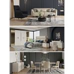 Modalife Bendis Midi Düğün Paketi / Koltuk Takımı-yatak Odası-yemek Odası Full Set Krem