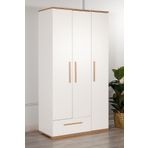 Modalife Eva 301 3 Kapaklı 1 Çekmeceli Ceviz Beyaz Gardrop