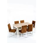 Modalife Grand 6 Sandalye 1 Açılır Masa Yemek Masası Takımı 6 Kişilik - Aytaşı