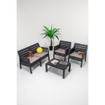 ModaLife Lara 2+1+1+S Bahçe Takımı Balkon - Bahçe - Teras Mobilyası / Antrasit - Renkli
