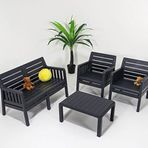 Modalife Lara 2+1+1+S Mindersiz Antrasit Bahçe Balkon Oturma Grubu