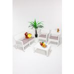 Modalife Lara Home Minderli 2 1 1 S Bahçe Takımı Beyaz