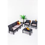Modalife Lara Home Minderli 3 1 1 S Bahce Takimi-Antrasit
