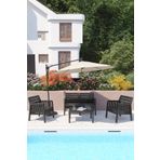 Modalife Lara Mindersiz 2+1+1+S Bahçe Çay Takımı Teras Mobilyası - Antrasit