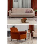 Modalife Mia 3+1 Salon&Oturma Odası Koltuk Takımı - Krem&Kiremit