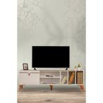 ModaLife Pietra Tv Ünitesi - Beyaz Mermer Desenli 160 cm 2 Kapaklı + 2 Raflı Tv Sehpası