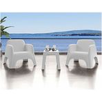 Modalife Şile 1+1+Sehpa 3'lü Beyaz Pratik Bahçe Balkon Oturma Grubu