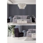 Modalife Vivaldi 3+1 Gri-Siyah Salon-Oturma Odası Koltuk Takımı