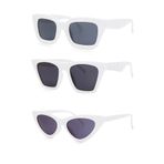 Modalucci Unisex Beyaz 3'lü White-Set Güneş Gözlüğü Seti