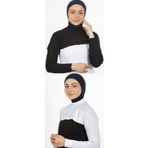 Modamelita Tesettür Boyunluklu Kolluk Siyah Beyaz 2 Li Set