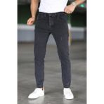 Modamesto Erkek Antrasit Slim Fit Lazerli Likralı Jean Pantolon - 38