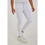 Modamesto Erkek Beyaz Slim Fit Likralı Dar Paça Kot Pantolon - 32