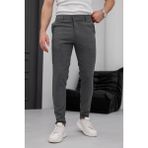 Modamesto Erkek Füme Slim Fit Dar Kesim Likralı Yan Cep Bilek Boy Düz Kumaş Pantolon - 31